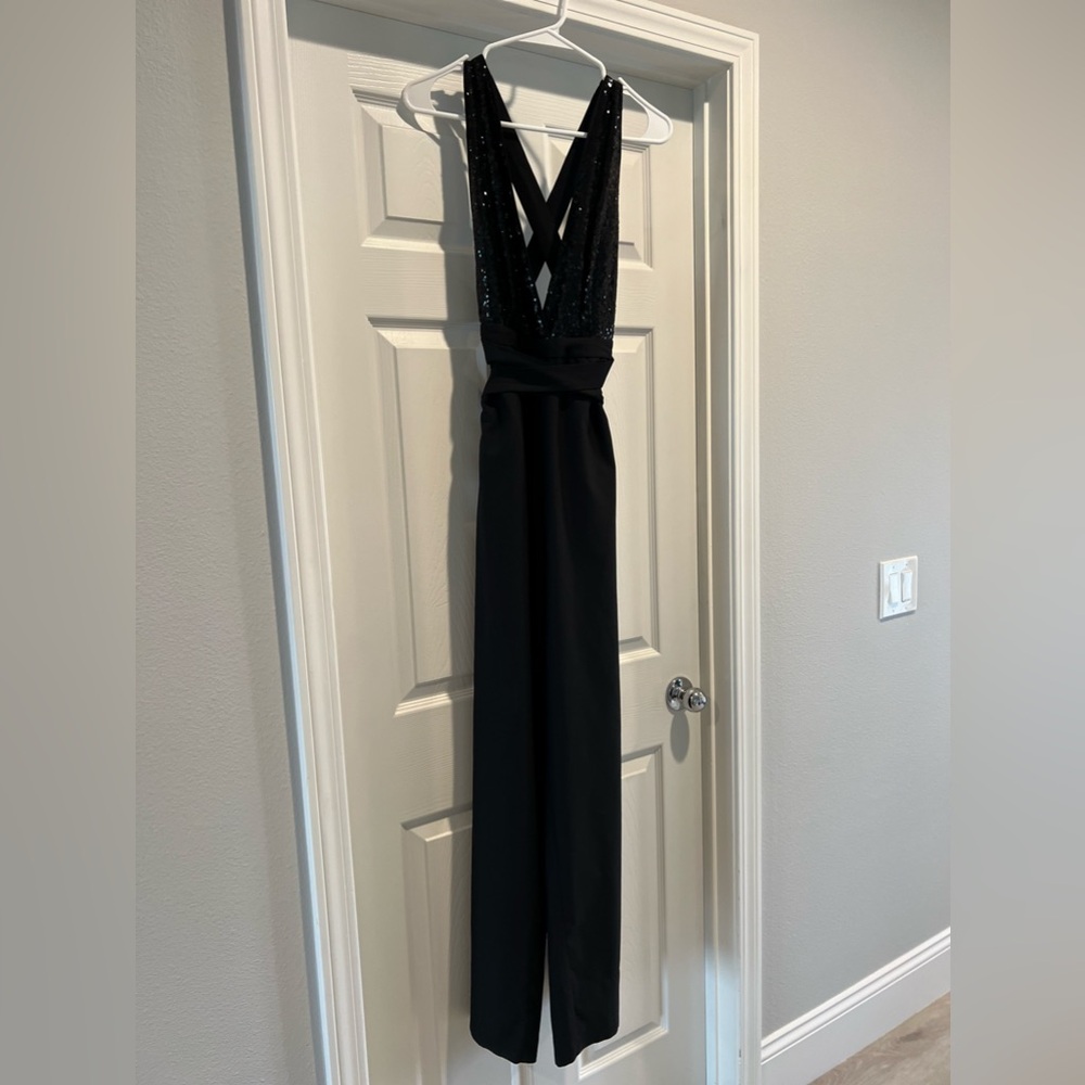 Lulus black sequin jumpsuit